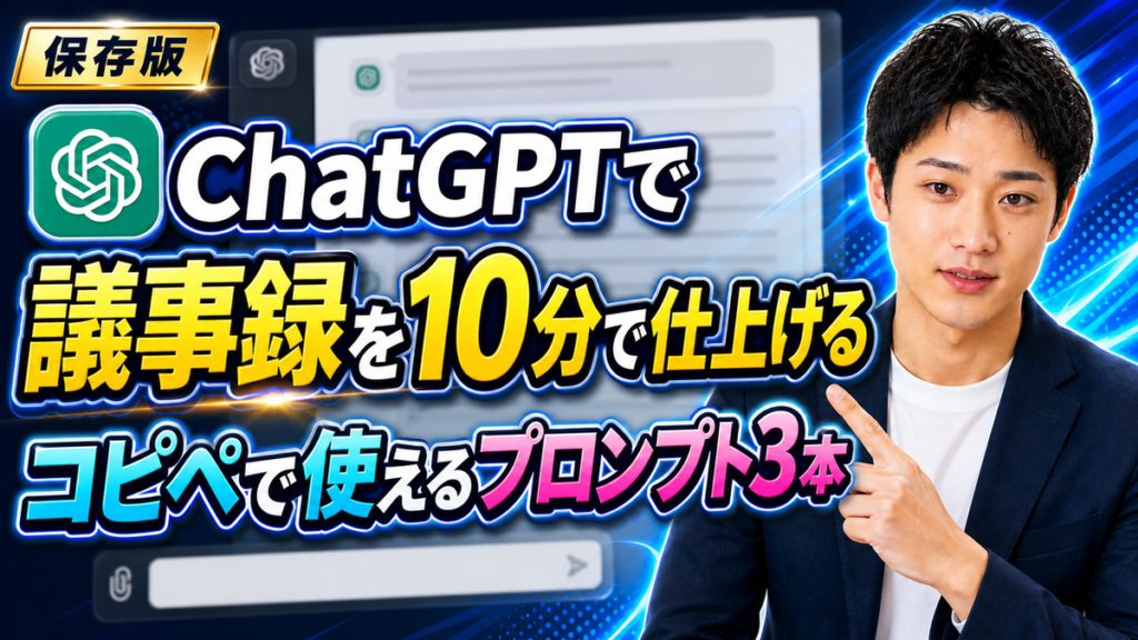 AI議事録の作り方｜ChatGPTで10分・プロンプト付き